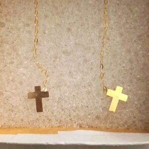 18k SAudi Gold Cross Earrings Tictac Medium Size 💯 Real Gold